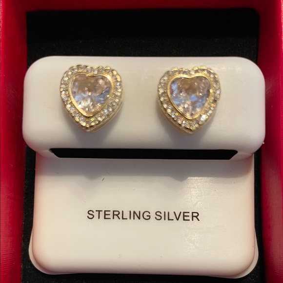 Jewelry - Heart-Shaped Sterling Silver Earrings